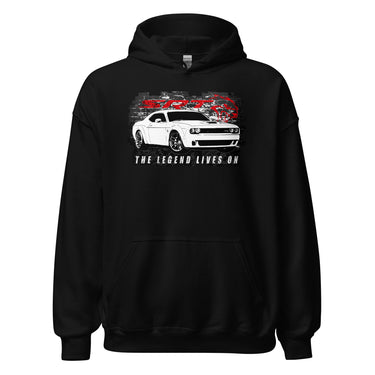 Challenger Demon Hoodie Sweatshirt-In-Black-From Aggressive Thread